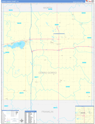 Cerro Gordo County, IA Wall Map Zip Code Basic Style 2024